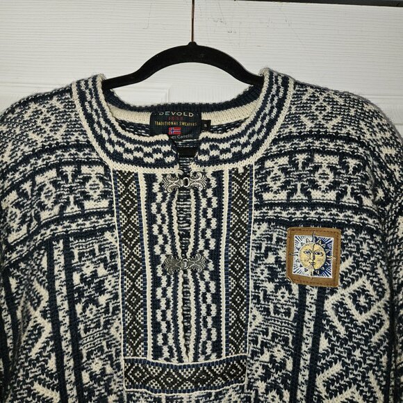 Devold of Norway 1853 Vintage 100% Wool Nordic Sweater (S) - Picture 3 of 16